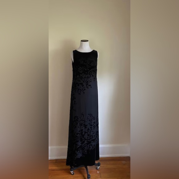 NWT STUNNING RALPH LAUREN SILK WITH VELVET GOWN! HOLIDAY PARTIES!!!! - Picture 1 of 6